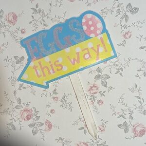 Easter Arrow Sign Yard Art with Polka Dots